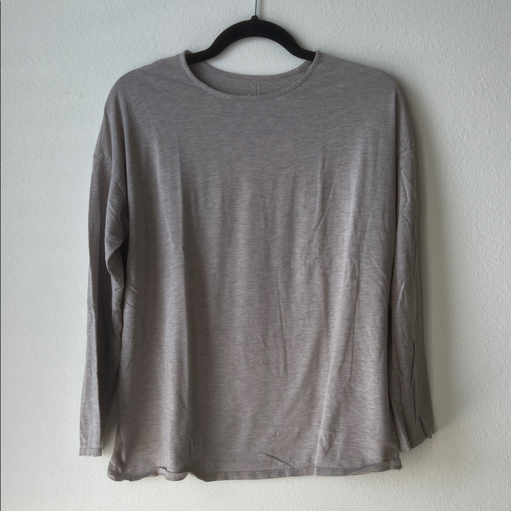J. Jill Light Gray Long Sleeve Tee